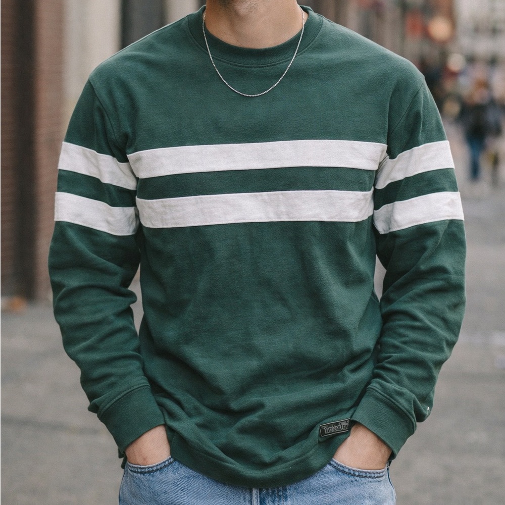Vintage Timberland Green and White Pullover